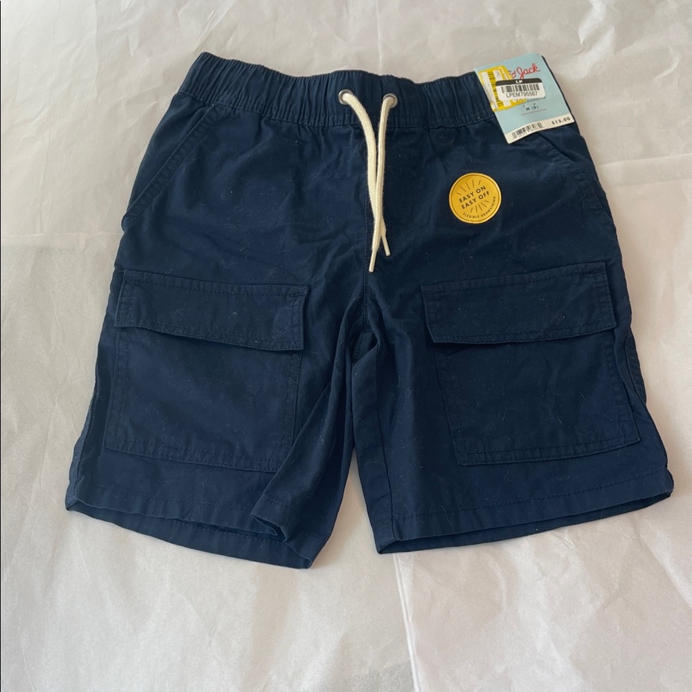 Target Navy Cargo Drawstring Shorts with Yellow Patch